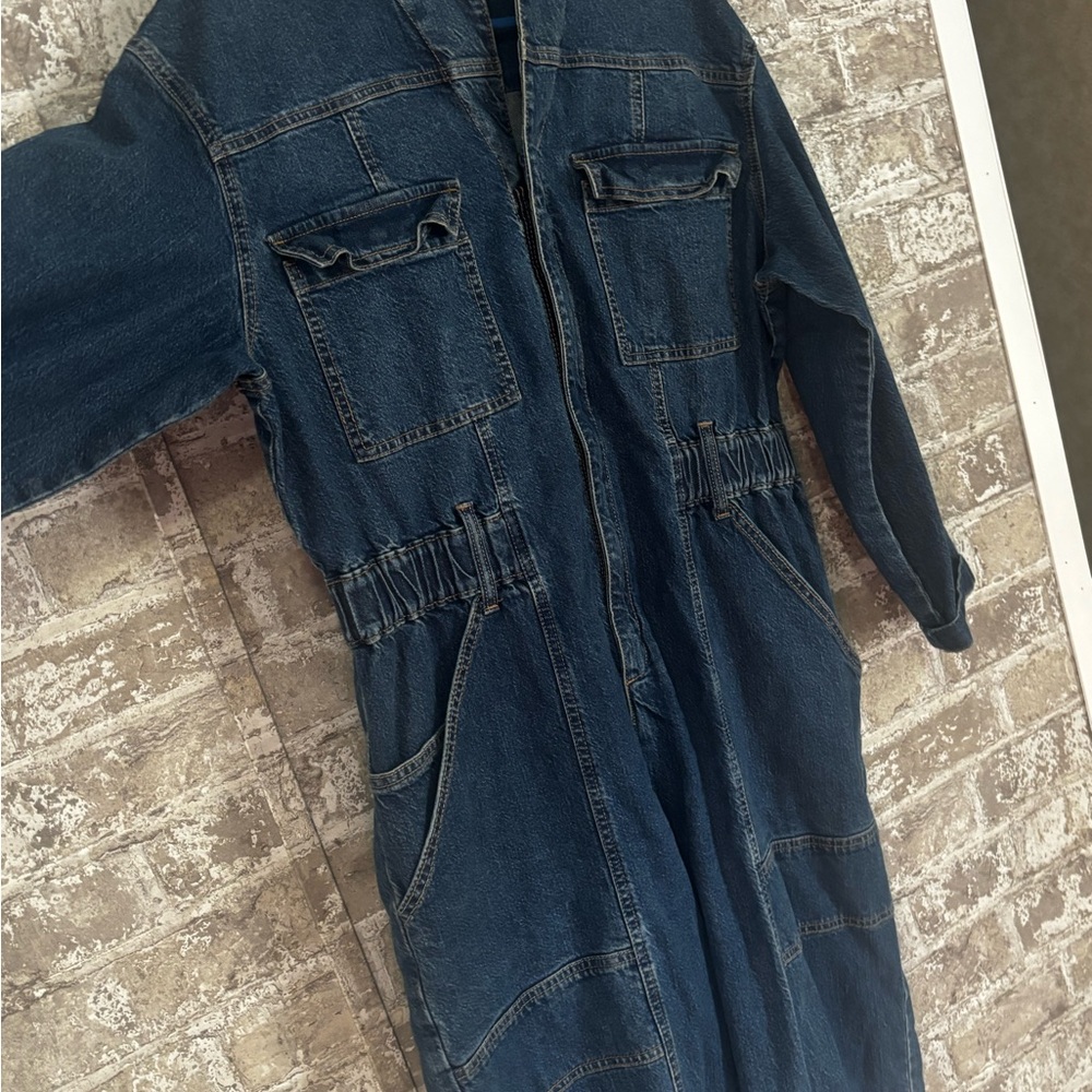 Denim Long Sleeve Jumpsuit